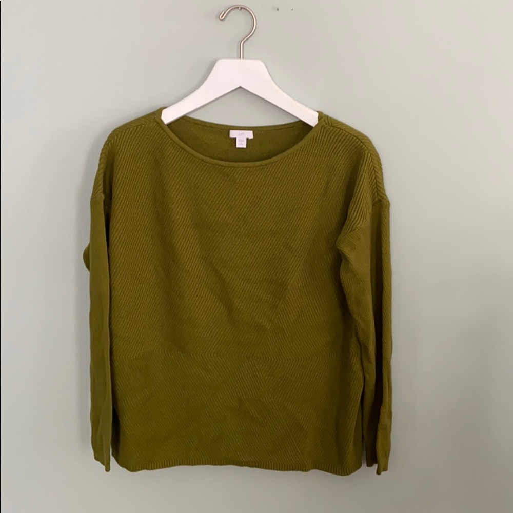 J Jill green boat neck sweater
